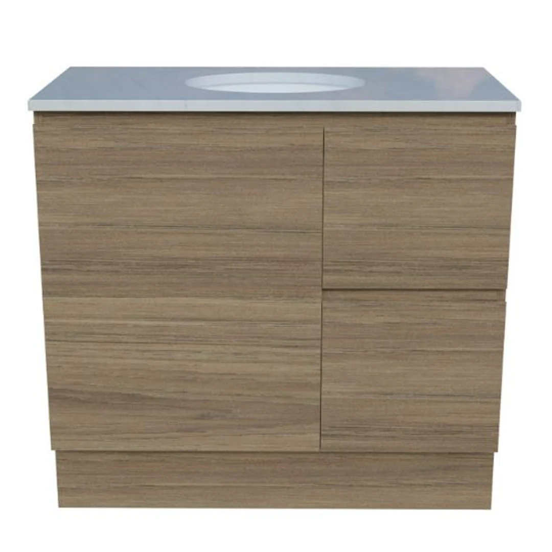 Timberline Nevada Vanity 900 Silksurface Top White Gloss U/C Basin F/Standing - Image 2