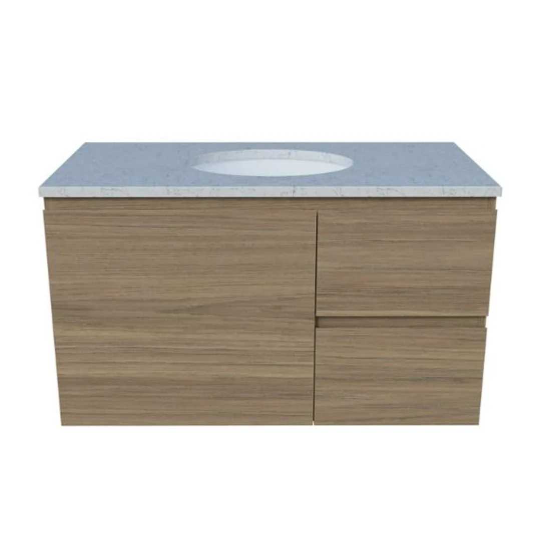 Timberline Nevada Vanity 900 Silksurface Top White Gloss U/C Basin Wall Hung N90Mw-U