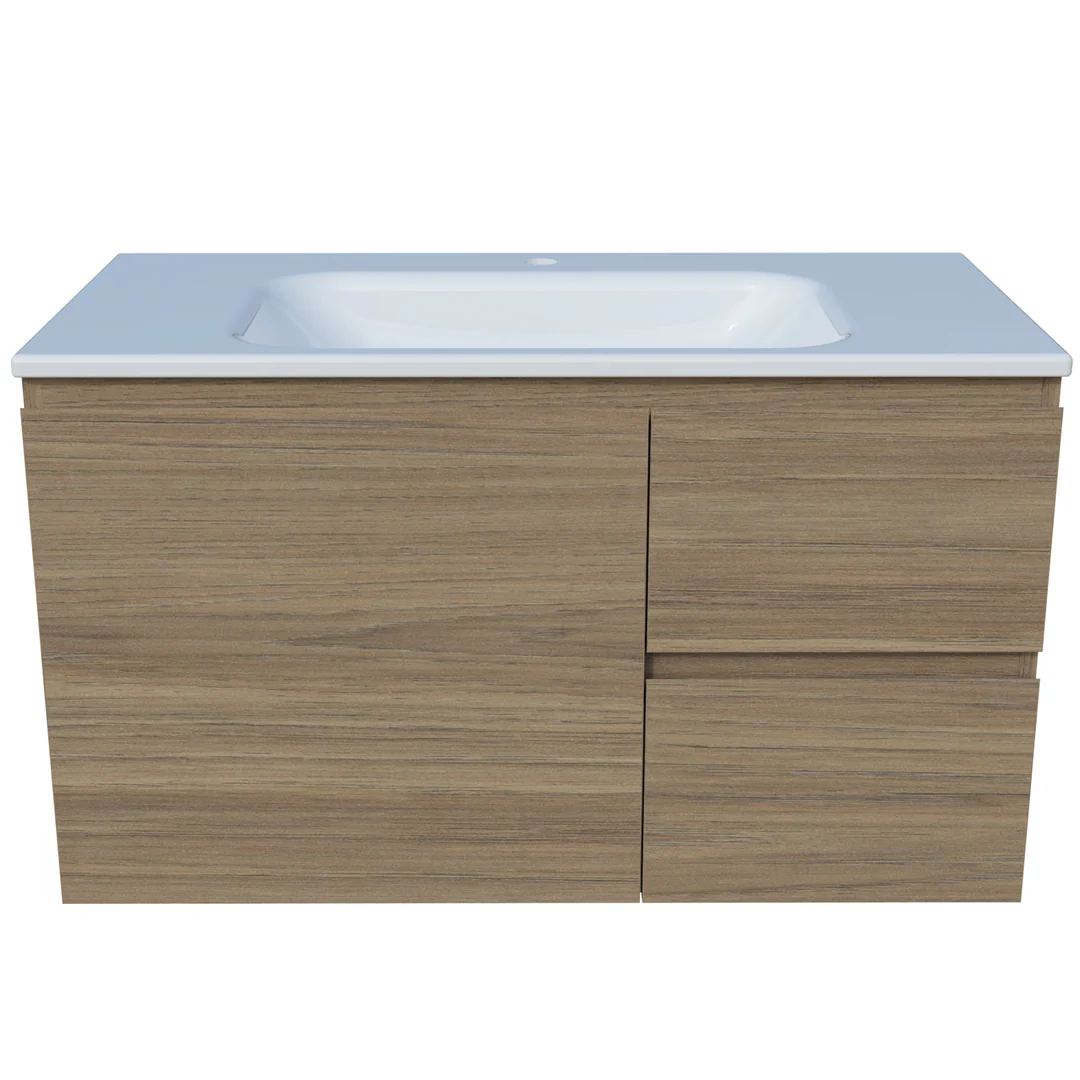 Timberline Nevada Vanity 900mm Centre Bowl Stadium Top Wall Hung