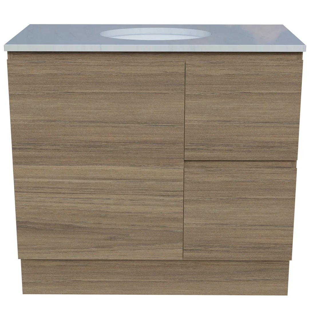 Timberline Nevada Vanity 900mm Left Wg Basin Silksurface Uc Top Floor Standing
