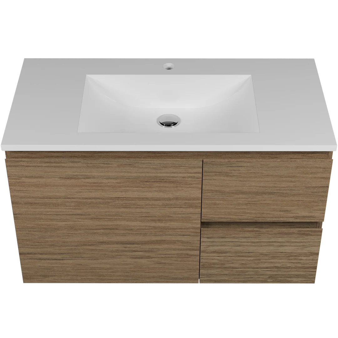 Timberline Nevada Vanity 900mm Right Bowl Regal Top Wall Hung