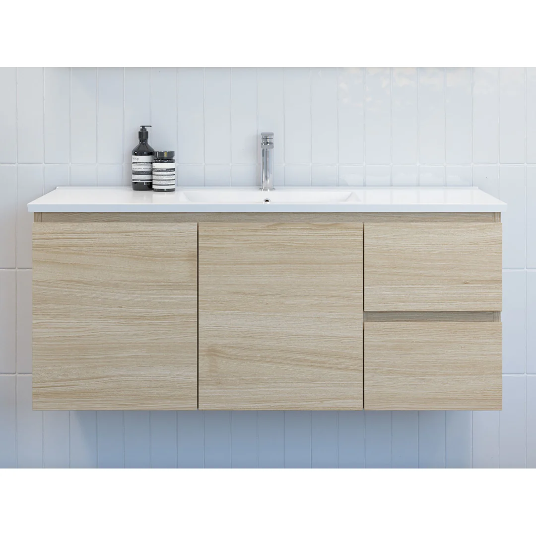 Timberline Nevada Wall Hung Vanity 1200mm Silksurface Top and Undercounter Basin - Image 2