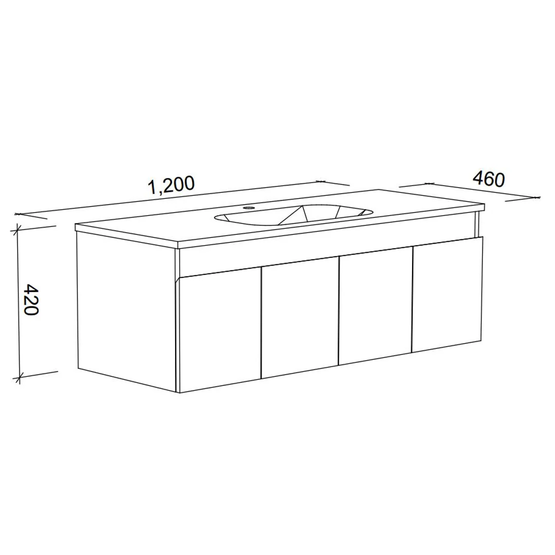 Timberline Rockford 1200 Wh Vanity Haven Top 1 Tap Hole White Rd12Hw - Image 3