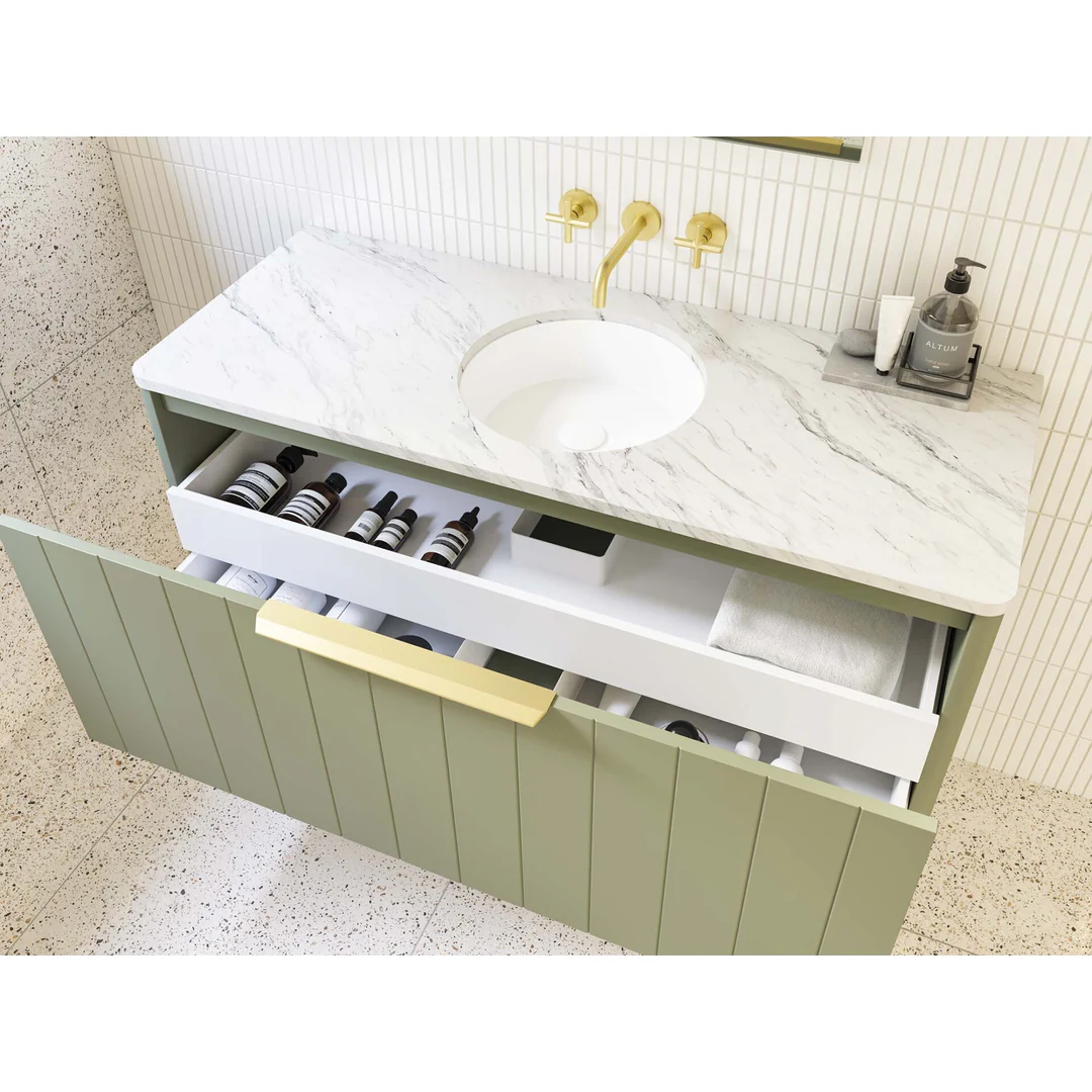 TIMBERLINE SABA VANITY 1200MM CENTRE WG BASIN SILKSURFACE AC TOP WALL HUNG - Image 2