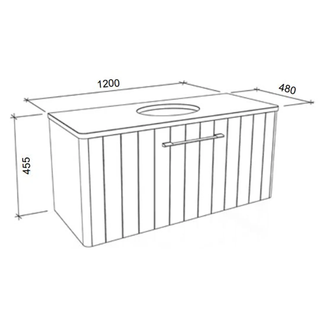 TIMBERLINE SABA VANITY 1200MM CENTRE WG BASIN SILKSURFACE AC TOP WALL HUNG - Image 4