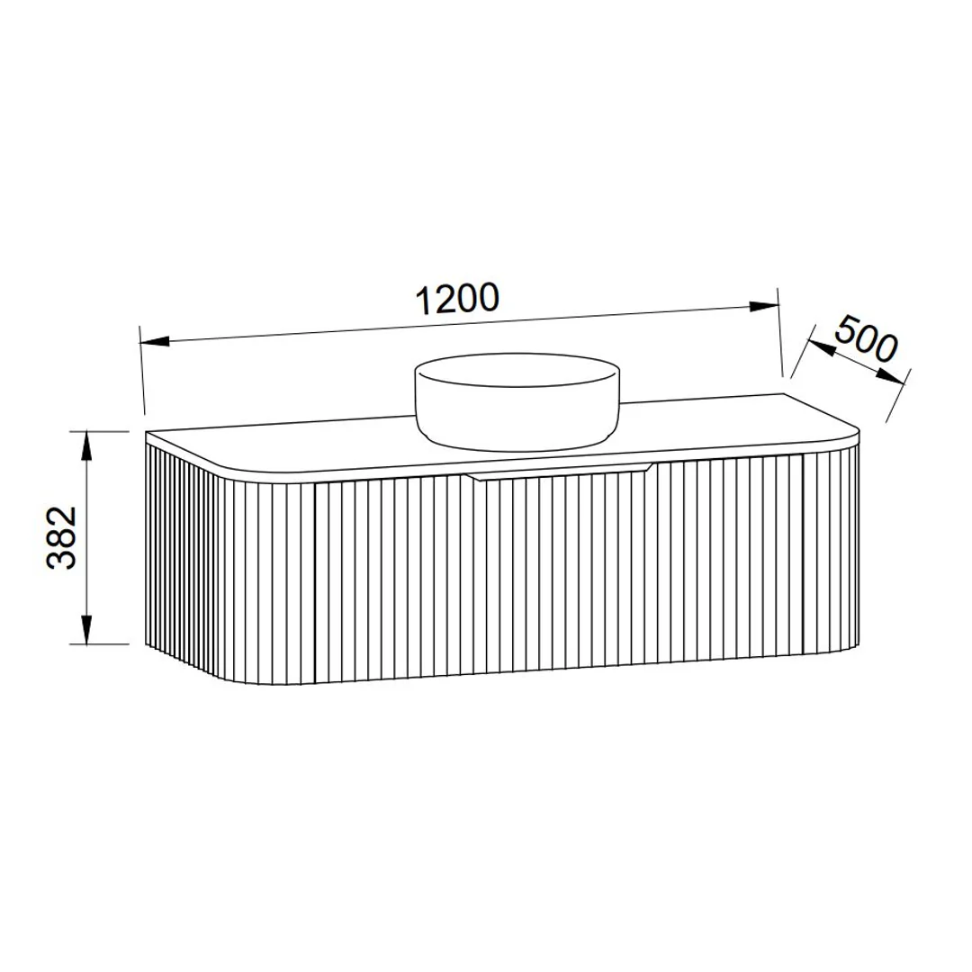 TIMBERLINE SANTOS VANITY 1200MM CENTRE WG BASIN SILKSURFACE AC TOP WALL HUNG