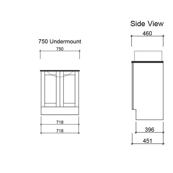 Timberline Victoria 900 Vanity Silk Top Ceramic Basin Floor Standing - Image 5