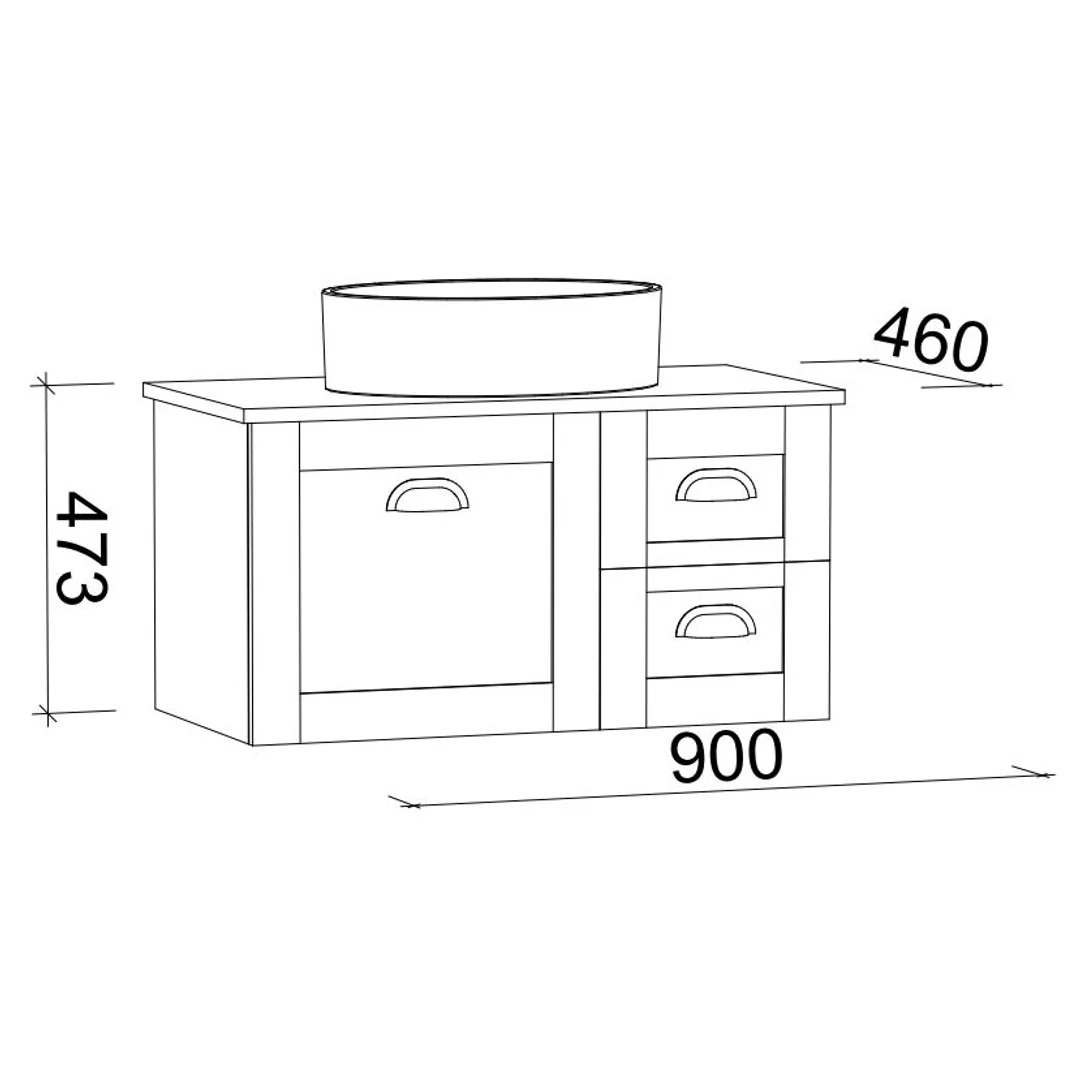 Timberline Victoria 900mm Vanity Silksurface Top A Or U/Countr Basin Whung - Image 3