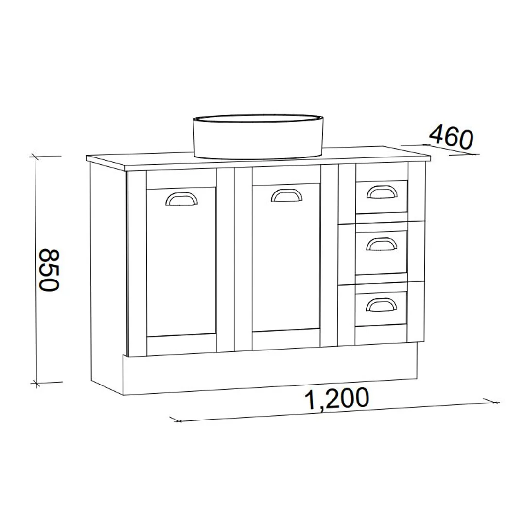 Timberline Victoria F/Stand 1200 Vanity Inc Alpha Top - Image 4