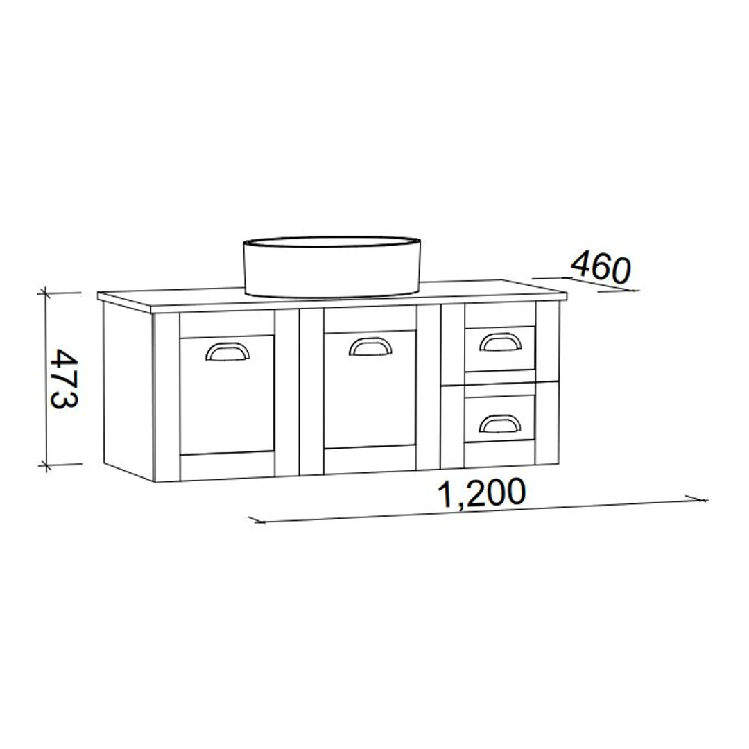 Timberline Victoria Wall Hung Vanity 1200mm - Image 2