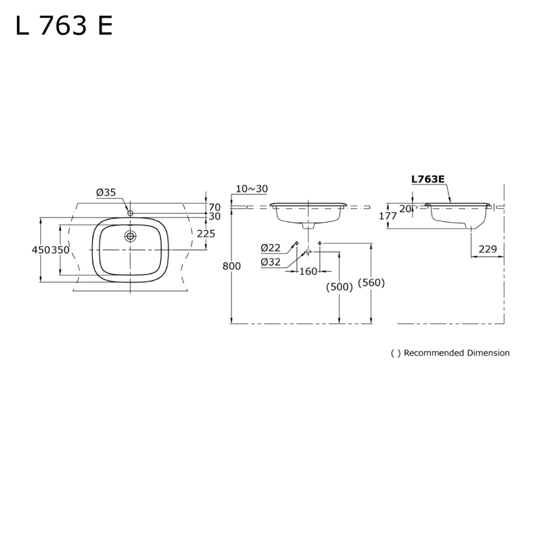 TOTO Basic+ Self-Rimming Lavatory L763E#XW - Image 2