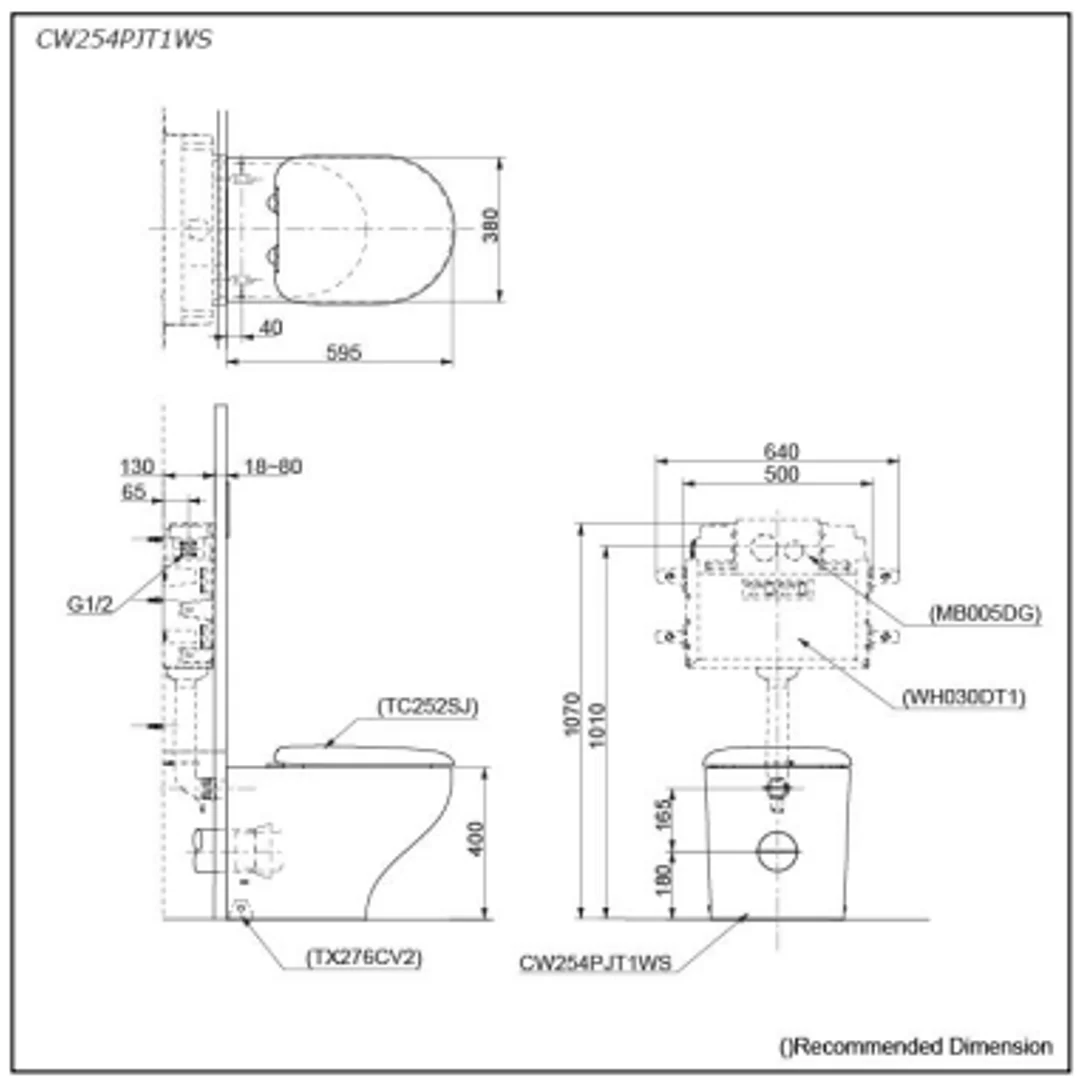 TOTO Hayon Wall Faced Toilet - Image 3