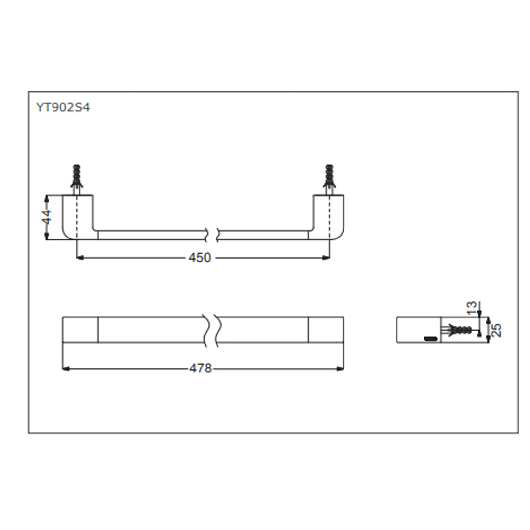 TOTO G Series Round Towel Bar 450mm Yt902S4 - Image 2