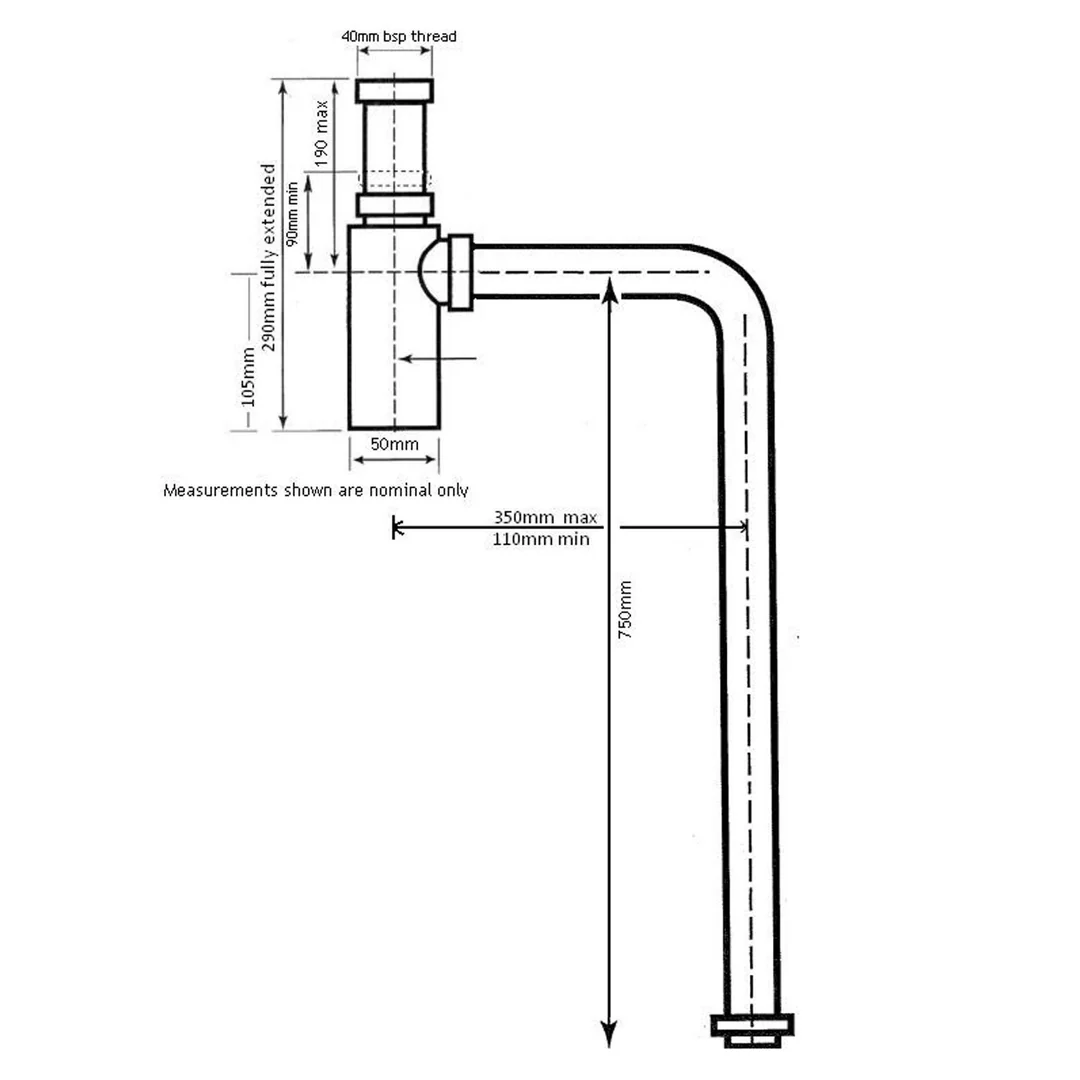 Turner Hastings Deluxe Brass 40mm Bottle S Trap-Matte Black - Image 3
