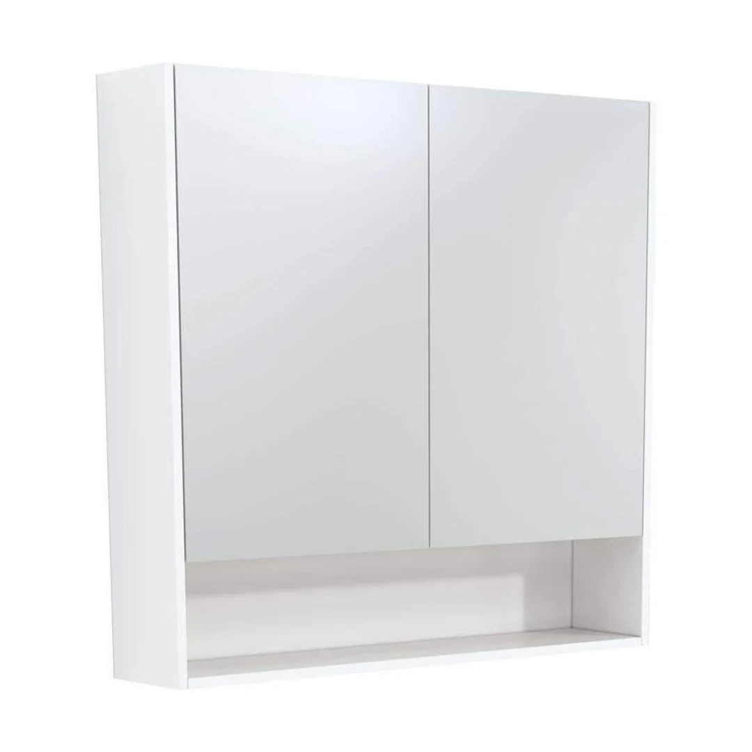 Uni Mirror Cabinet 900mm Gloss White Side Panels - Image 2