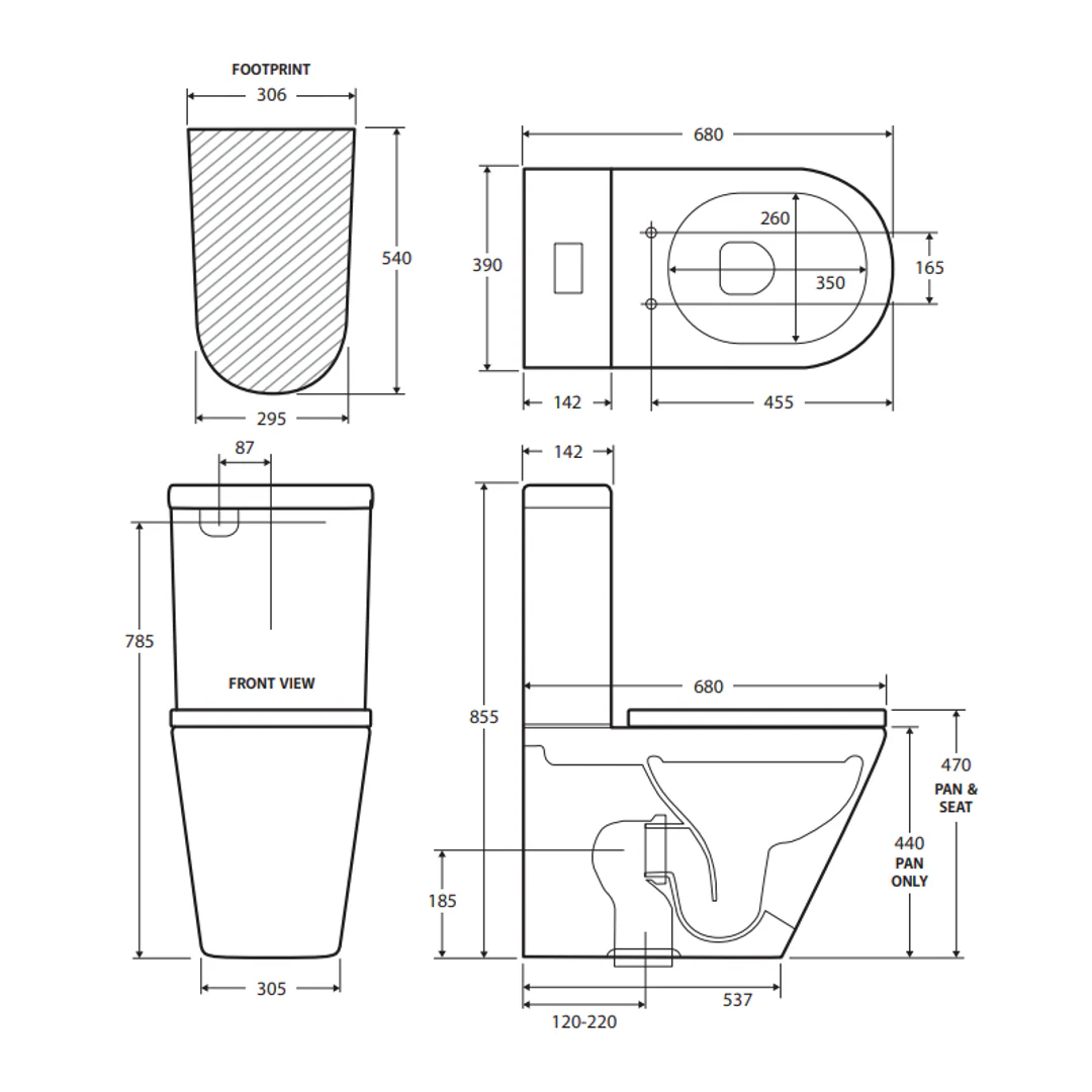 Urban II Extra Height Back To Wall Toilet Suite - Image 3