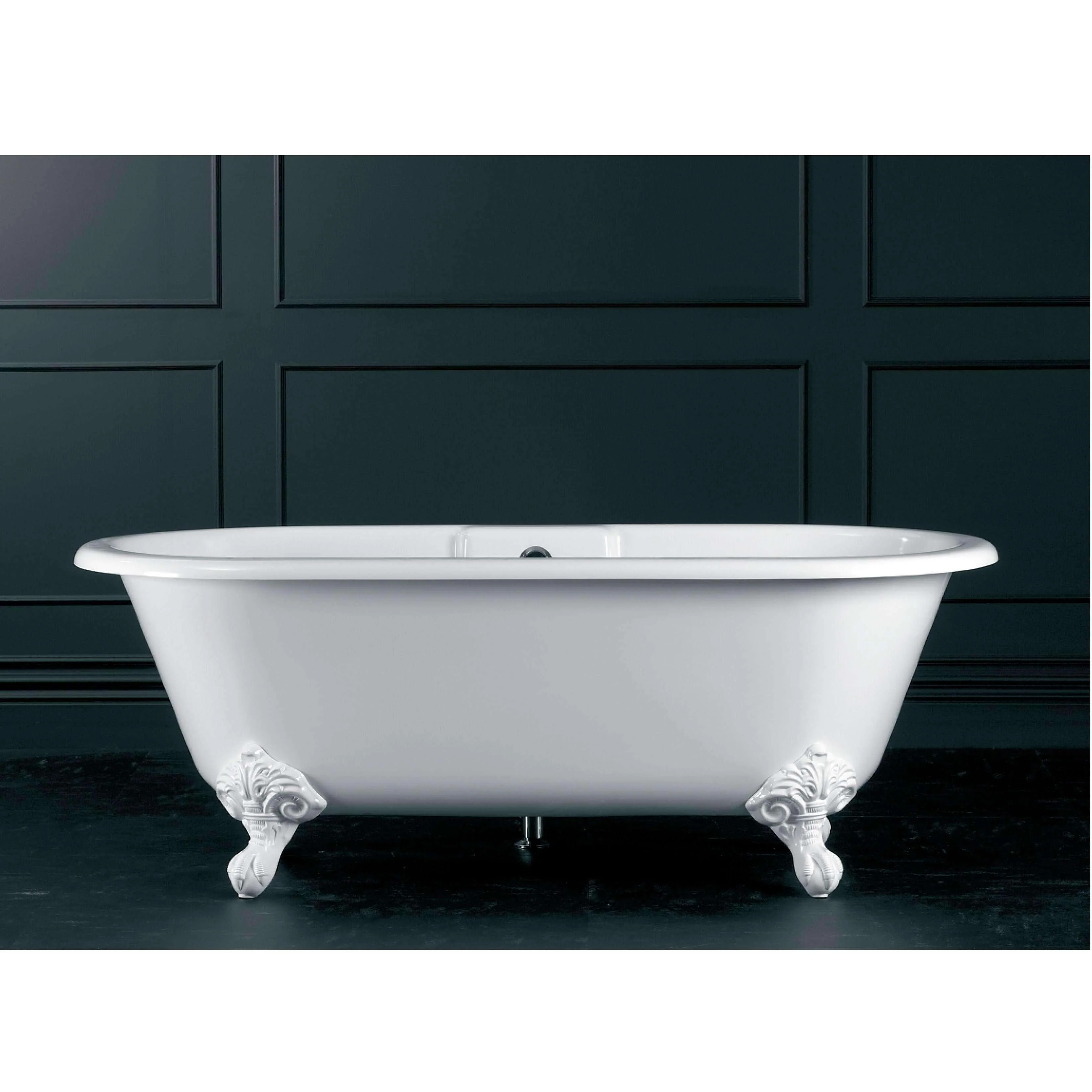 V+A Cheshire Freestanding Bath Adjustable White Metal Ball & Claw Feet 1744mm - Image 3