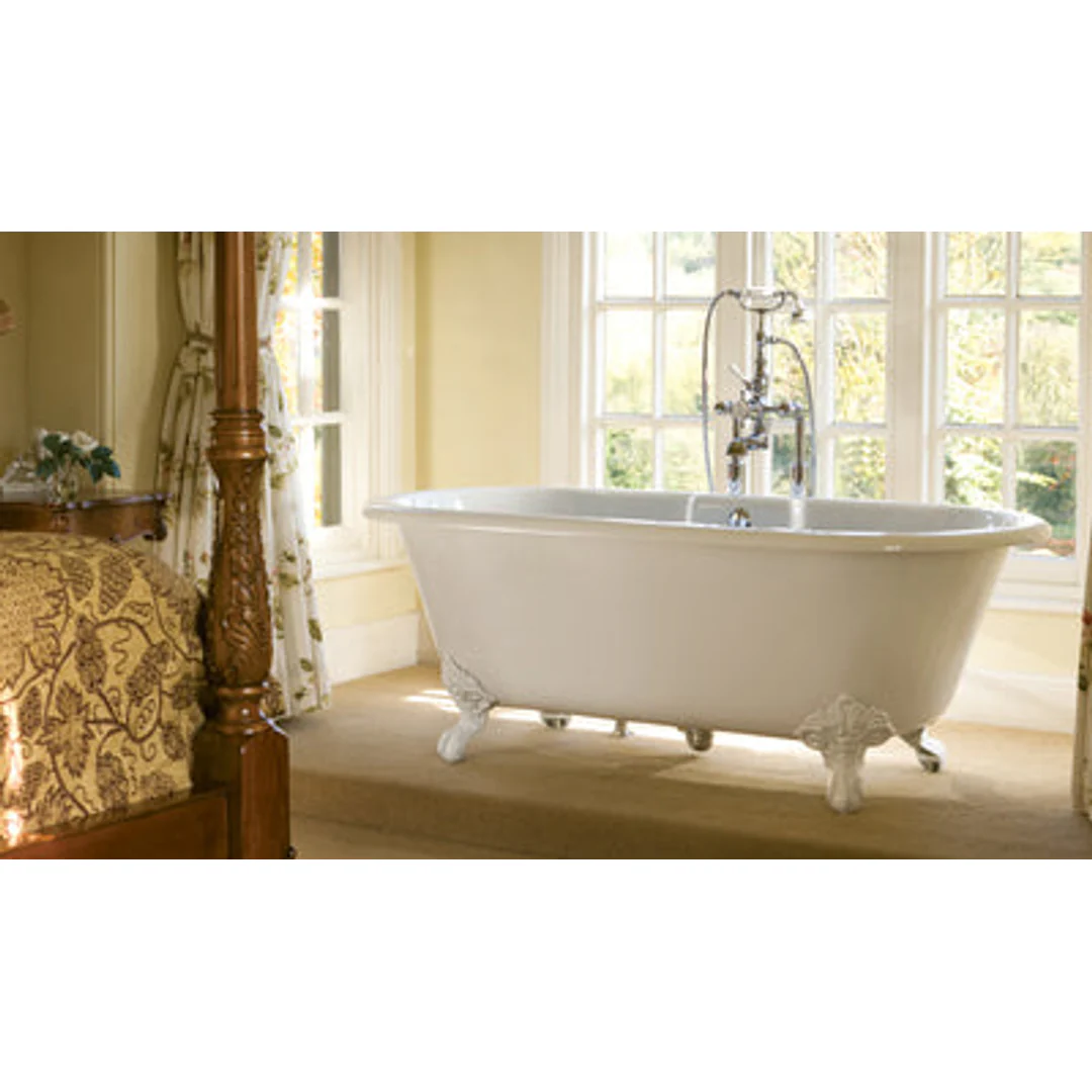 V+A Cheshire Freestanding Bath Quarrycast White Ball & Claw Feet 1744mm - Image 2