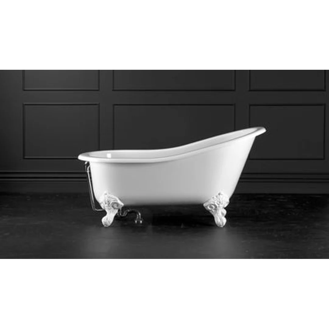 V+A Shropshire Freestanding Bath Quarrycast White Ball & Claw Feet 1537mm - Image 2