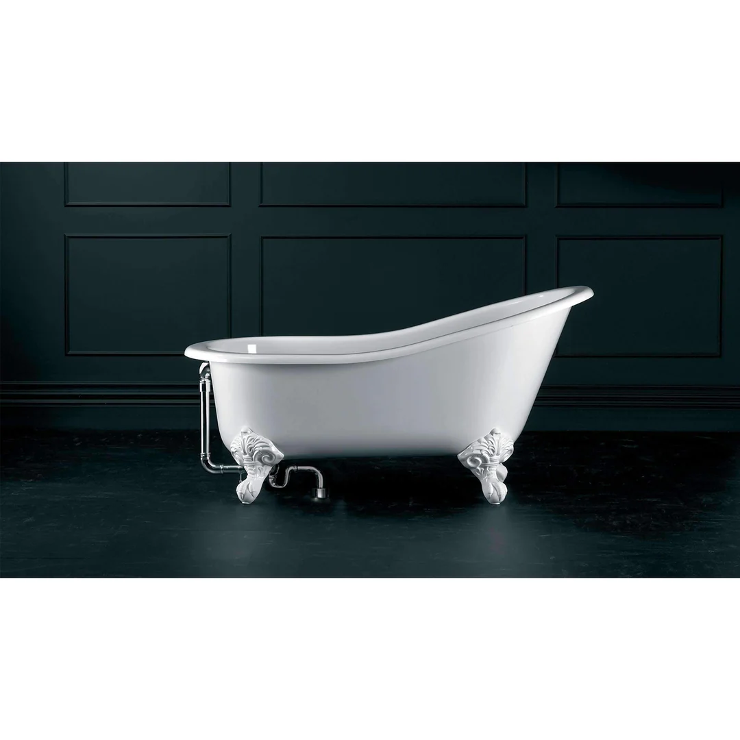 V+A Shropshire Freestanding Bath White Metal Ball & Claw Feet 1537mm - Image 2