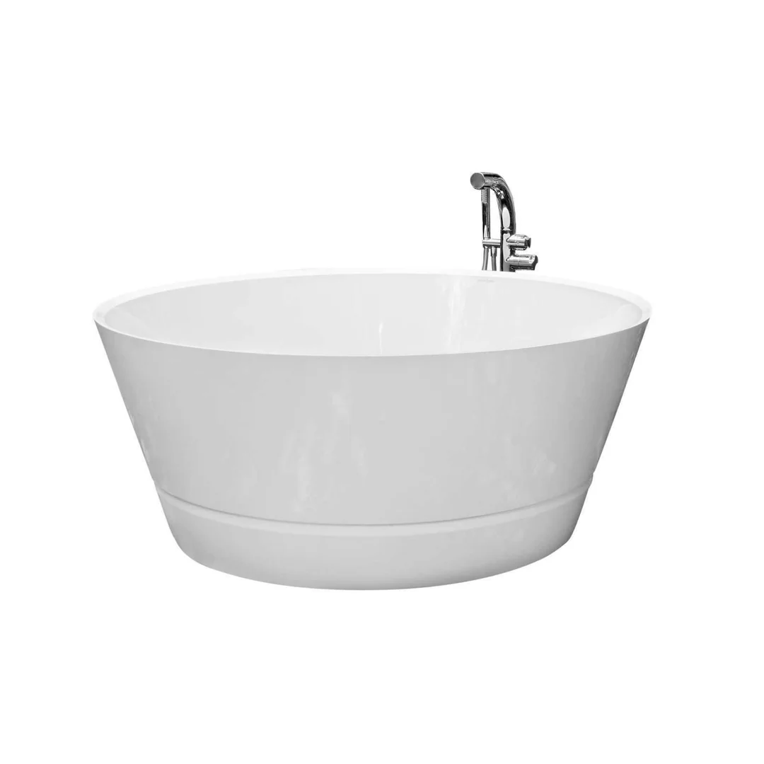 V+A Taizu Freestanding Bath No Overflow Quarrycast White 1500mm - Image 2
