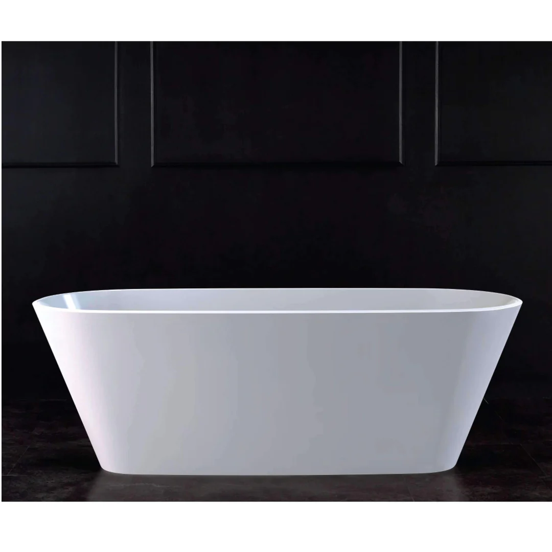 V+A Vetralla 2 Freestanding Bath No Overflow Quarrycast White 1650mm