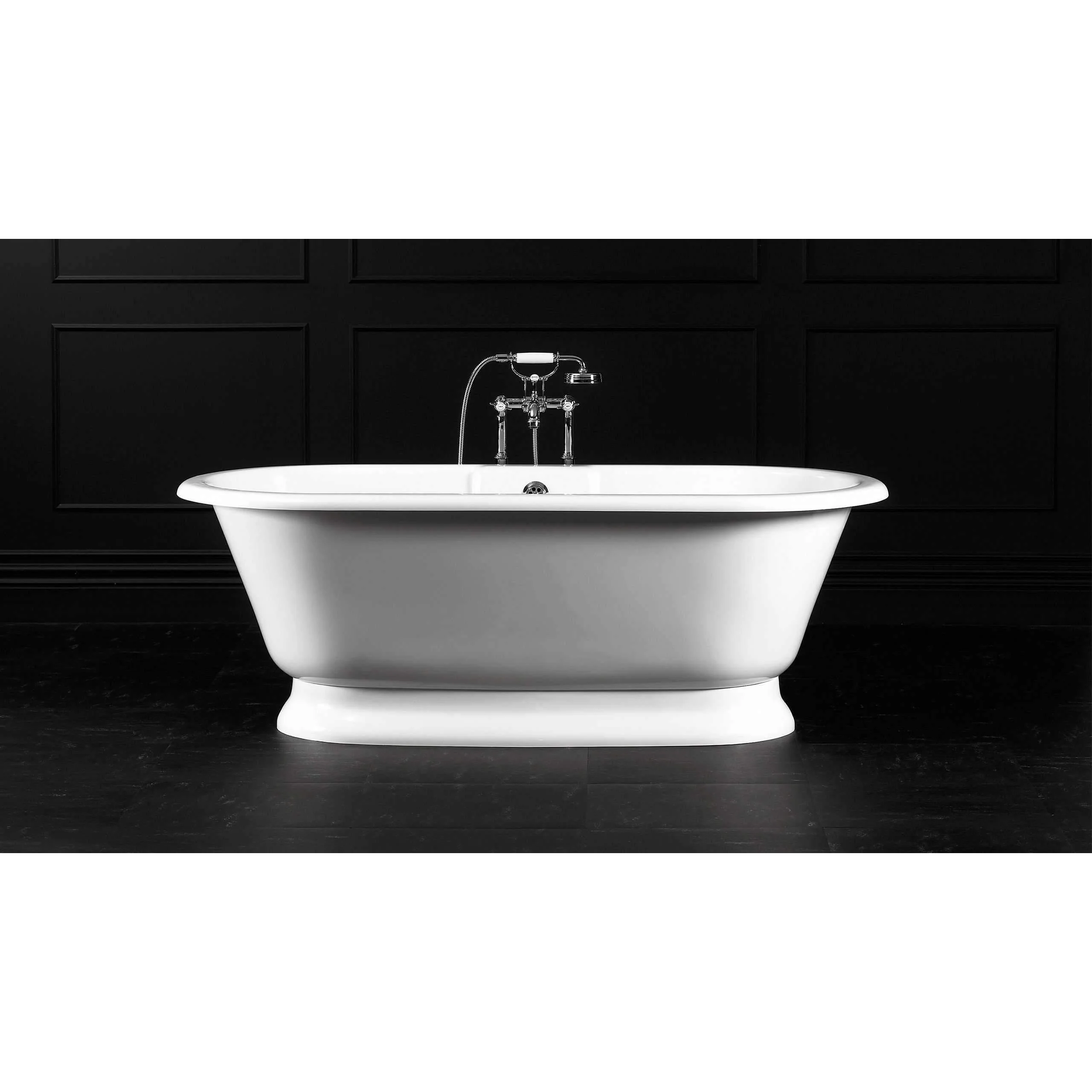 V+A York Freestanding Bath Quarrycast White 1741mm - Image 3