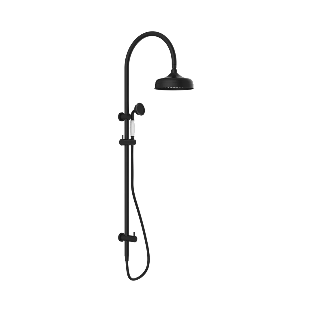 York Twin Nero Shower With White Porcelain Hand Nero Shower - Matte Black