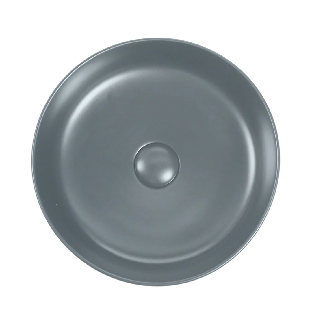 Zumi Bacino Basin 370X370X110Mm Matte Grey With 40Mm Matte Grey Pop Up Waste & Adaptor - Image 3