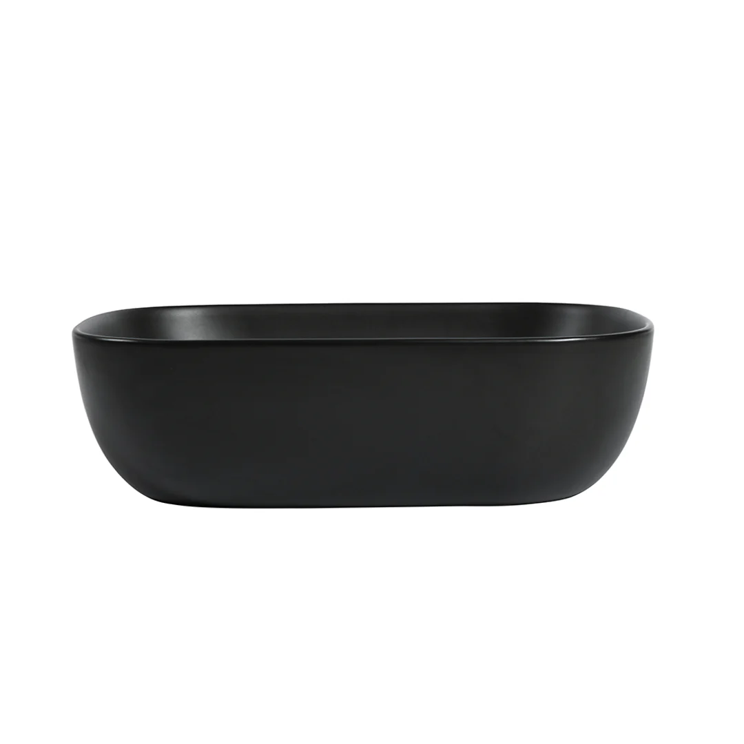 Zumi Basal Basin 465X320X137Mm Matte Black With 40Mm Matte Black Pop Up Waste & Adaptor - Image 2