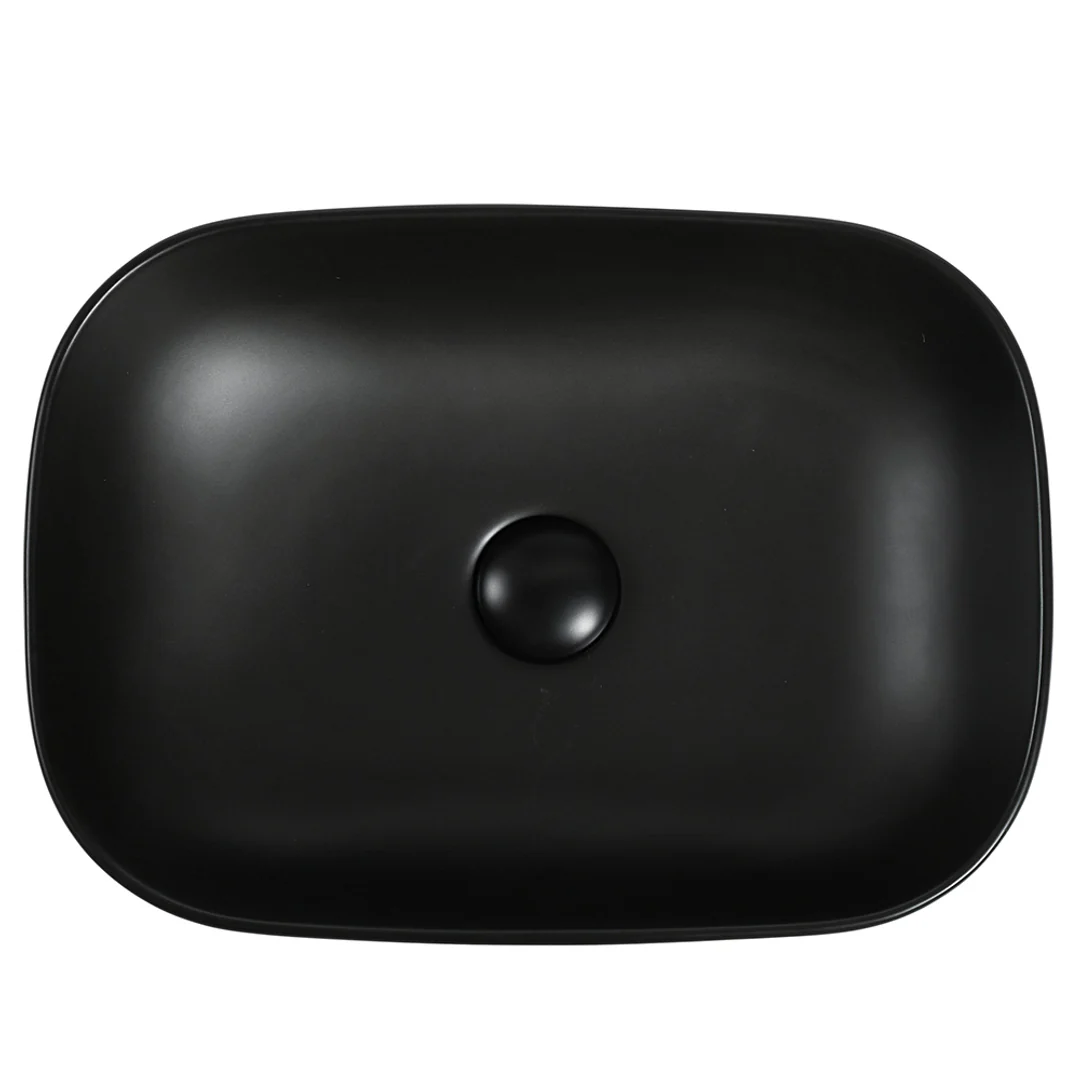 Zumi Basal Basin 465X320X137Mm Matte Black With 40Mm Matte Black Pop Up Waste & Adaptor - Image 3