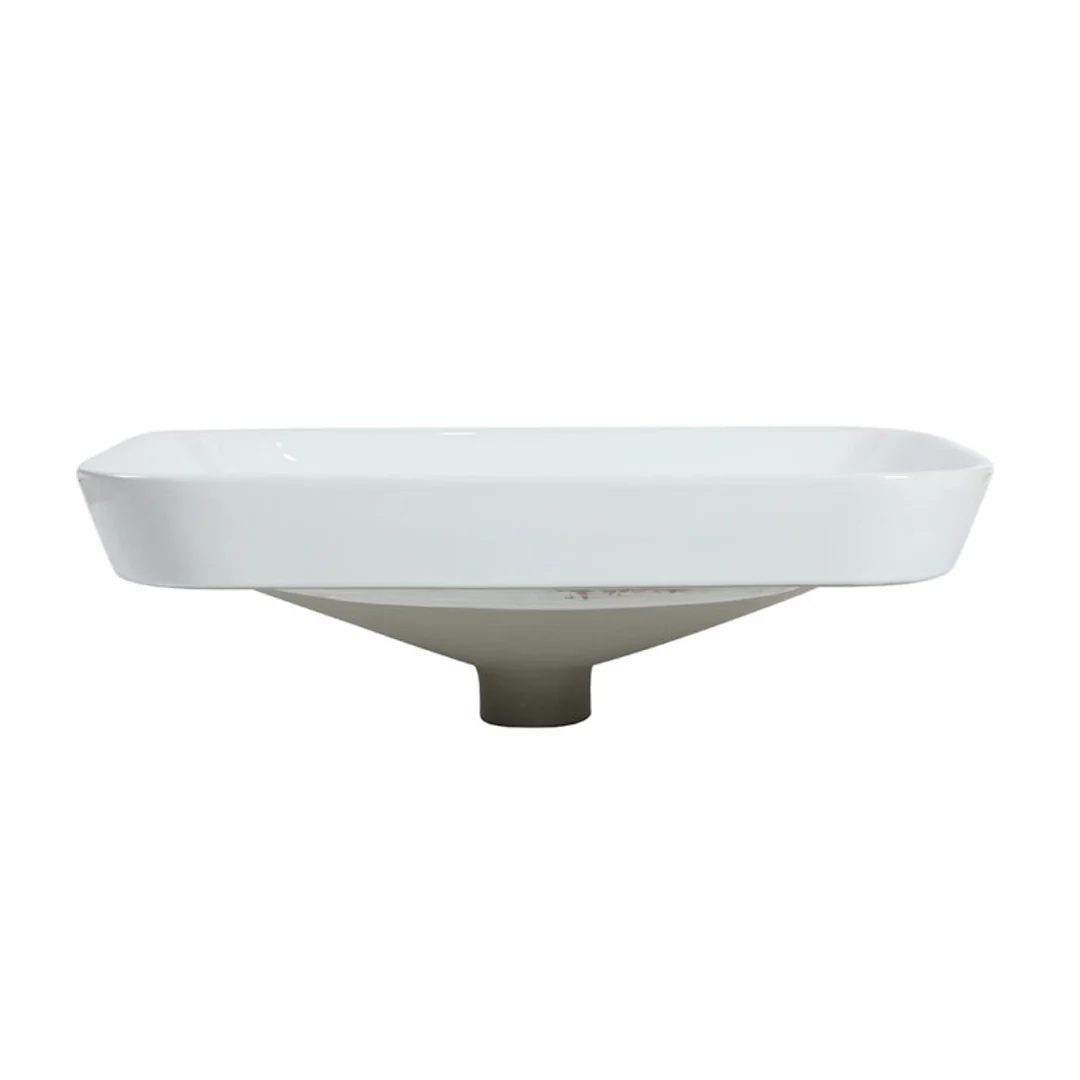Zumi Goccia Basin 515X340X155Mm Gloss White With 40Mm Gloss White Pop Up Waste & Adaptor - Image 2