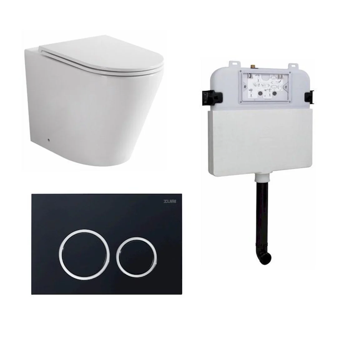 Zumi Java In-Wall Toilet Package Black/Chrome Flush Plate - Image 2