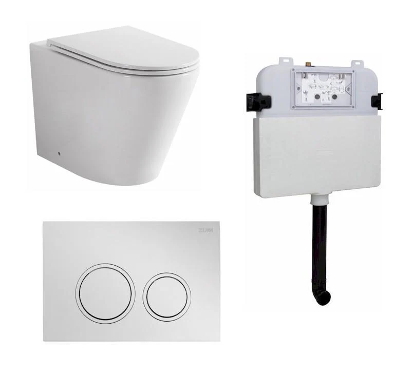 Zumi Java In-Wall Toilet Package Round Chrome Flush Plate - Image 3
