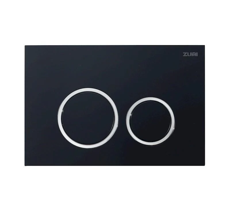 Zumi Java Round Abs Flush Plate Black/Chrome - Image 3