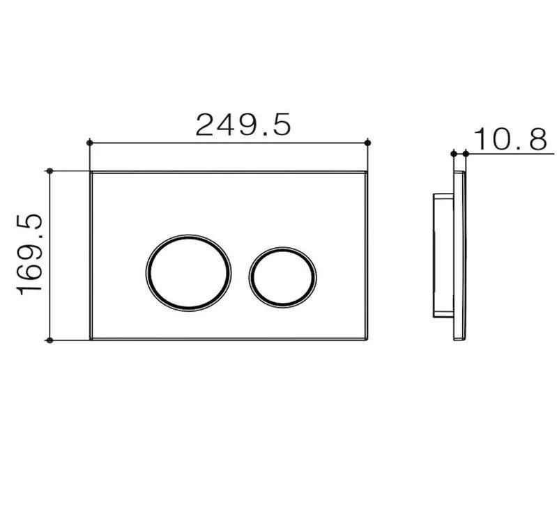 Zumi Java Round Abs Flush Plate Black/Chrome - Image 4