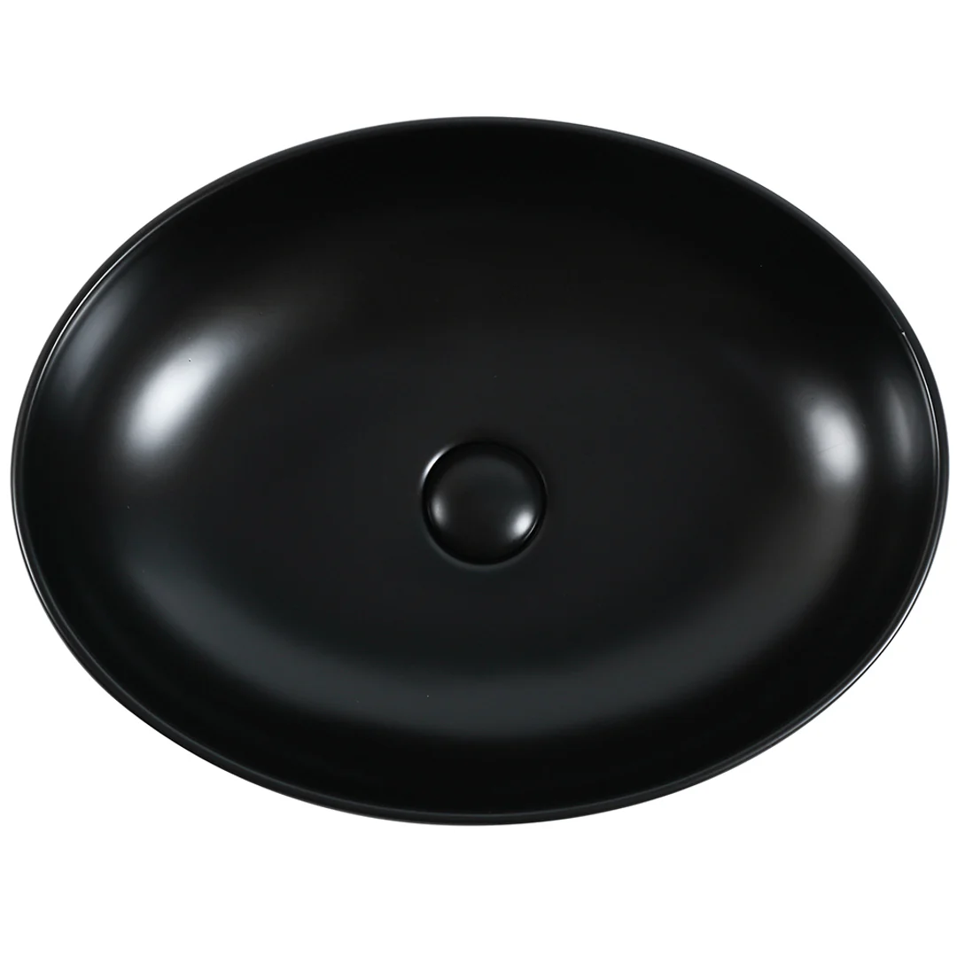 Zumi Pesini Basin 520X395X130Mm Matte Black With 40Mm Matte Black Pop Up Waste & Adaptor - Image 2
