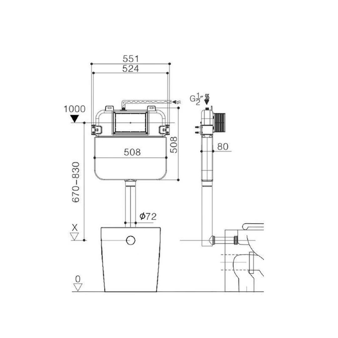 Zumi R&T Inwall Toilet Dual Flush Cistern - Image 4
