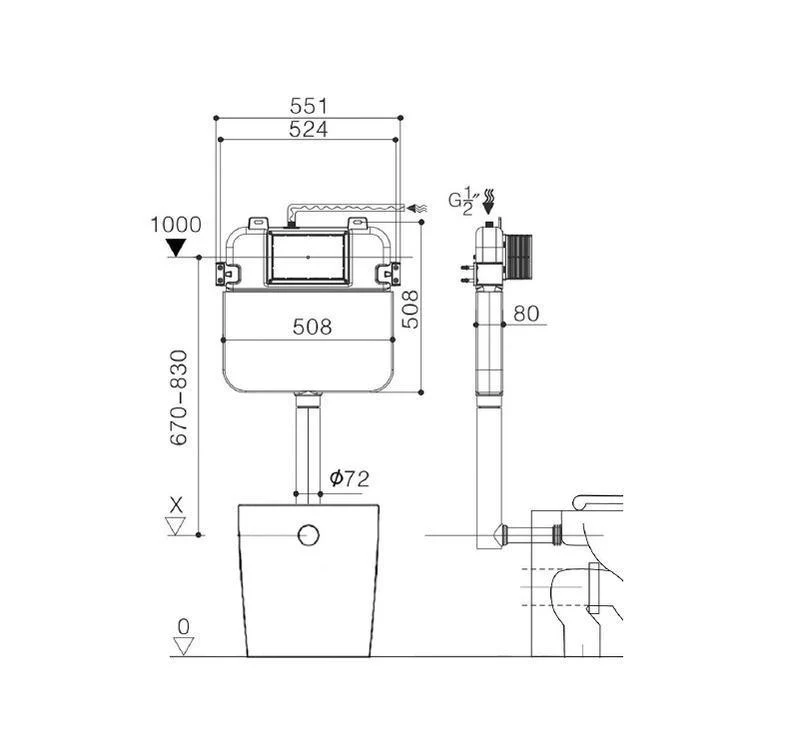 Zumi R&T Inwall Toilet Dual Flush Cistern - Image 5