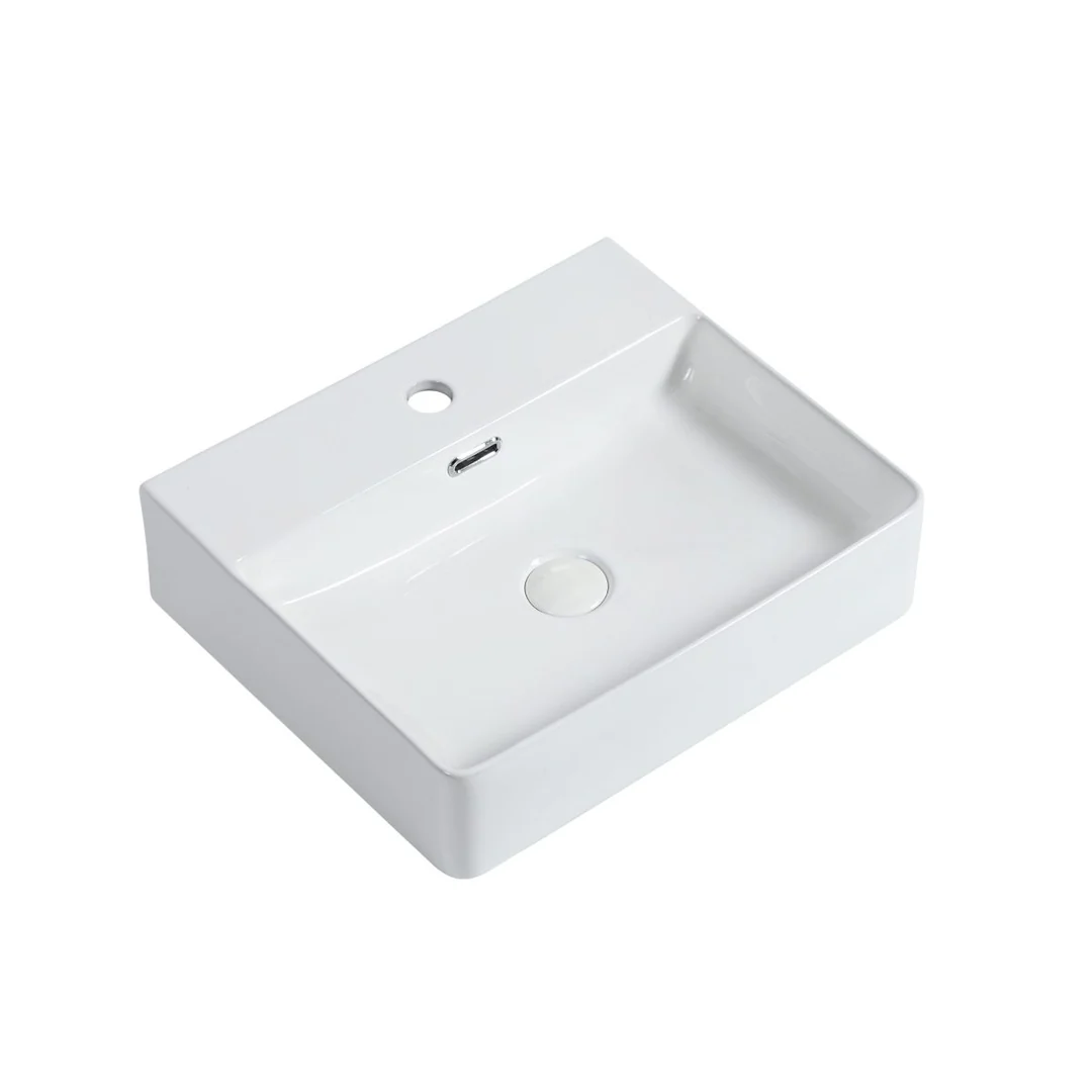 Zumi Sprato Basin 505X420X130Mm Gloss White With 40Mm  Pop Up Waste & Adaptor Inc