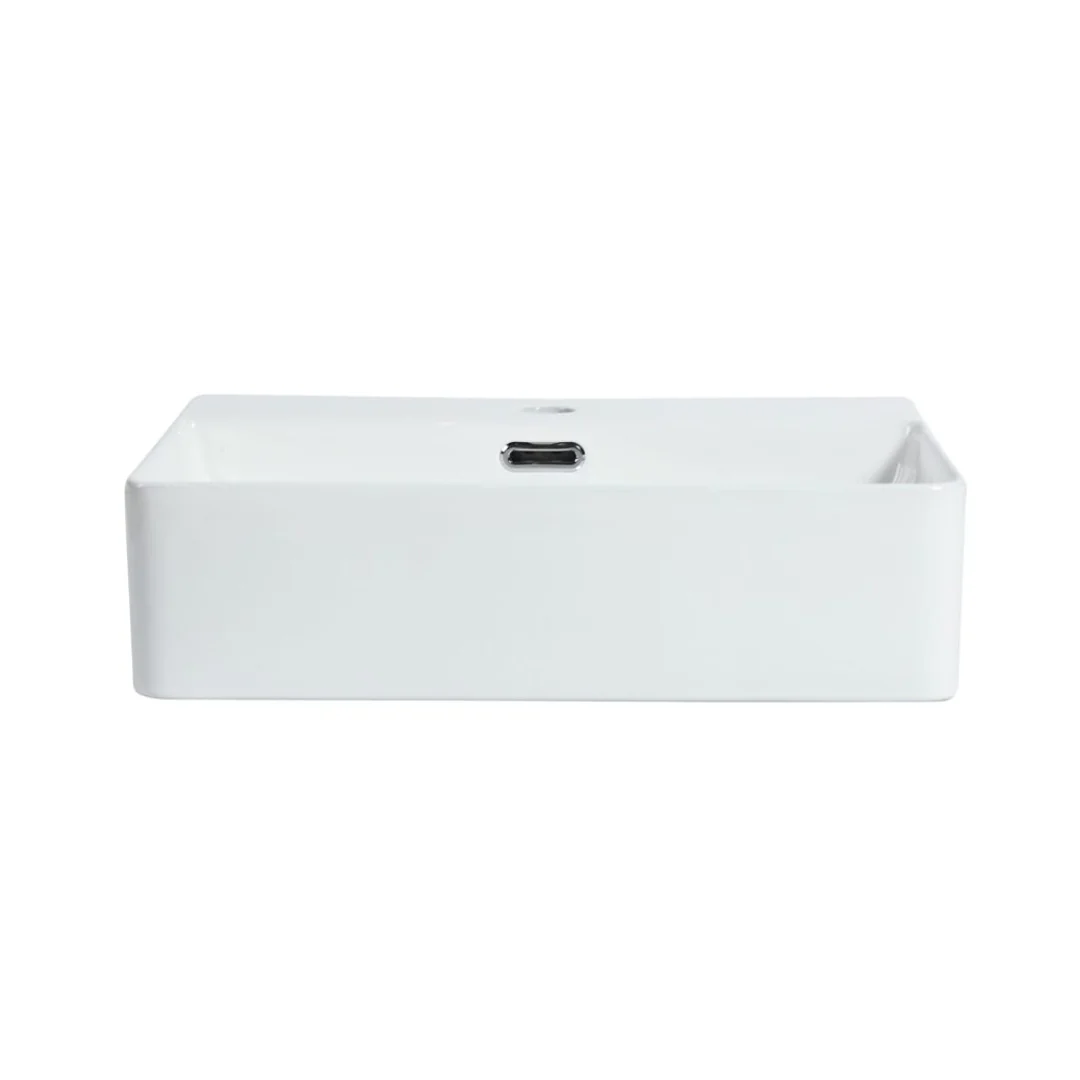 Zumi Sprato Basin 505X420X130Mm Gloss White With 40Mm  Pop Up Waste & Adaptor Inc - Image 2