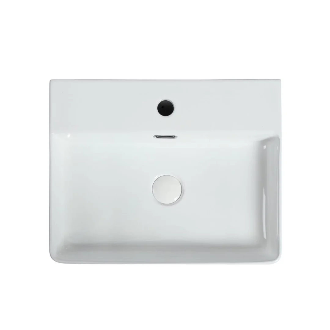 Zumi Sprato Basin 505X420X130Mm Gloss White With 40Mm  Pop Up Waste & Adaptor Inc - Image 3