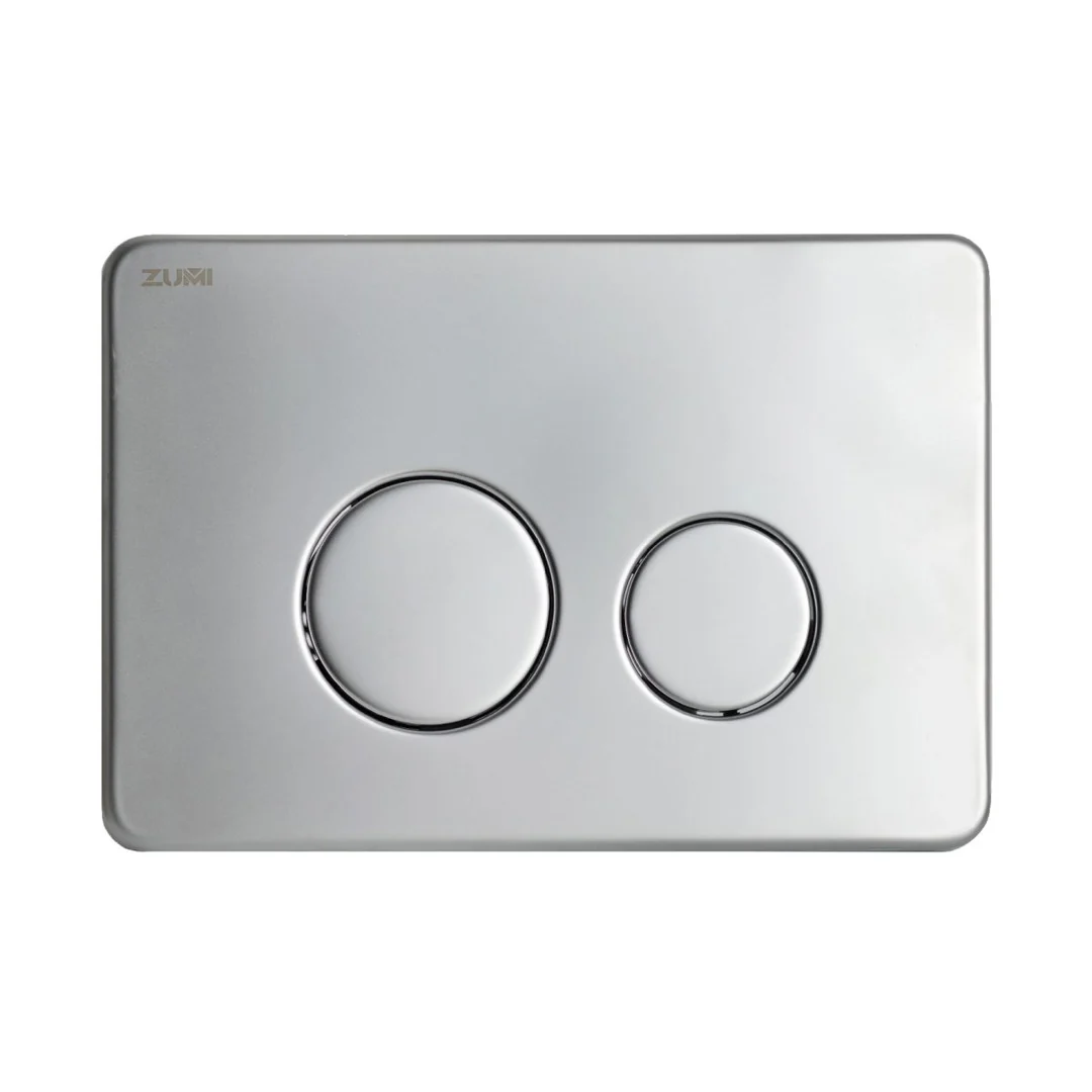 Zumi Venus In Wall Toilet Package Round Satin Chrome Flush Plate