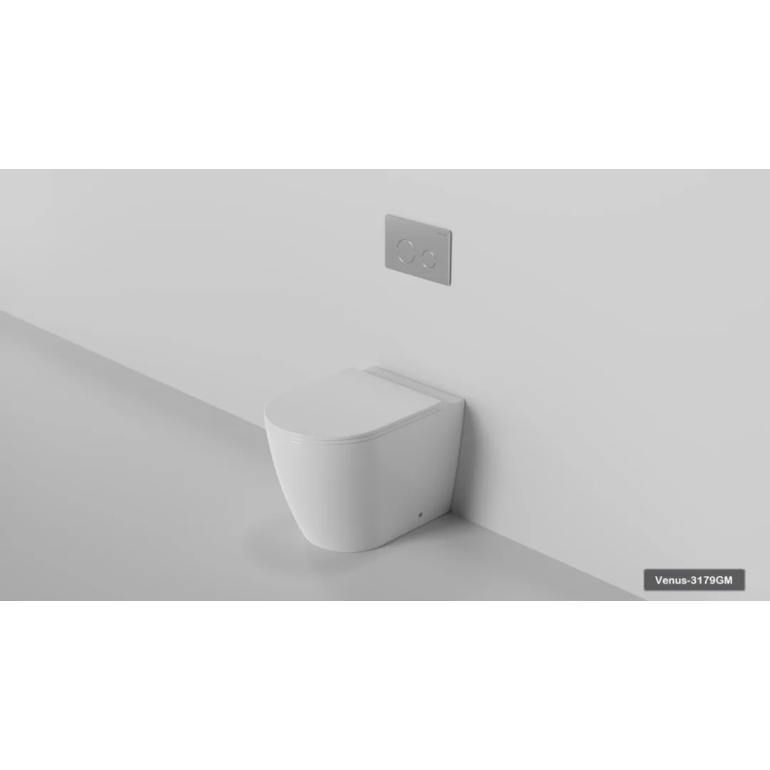 Zumi Venus In Wall Toilet Package Square Chrome Flush Plate - Image 4